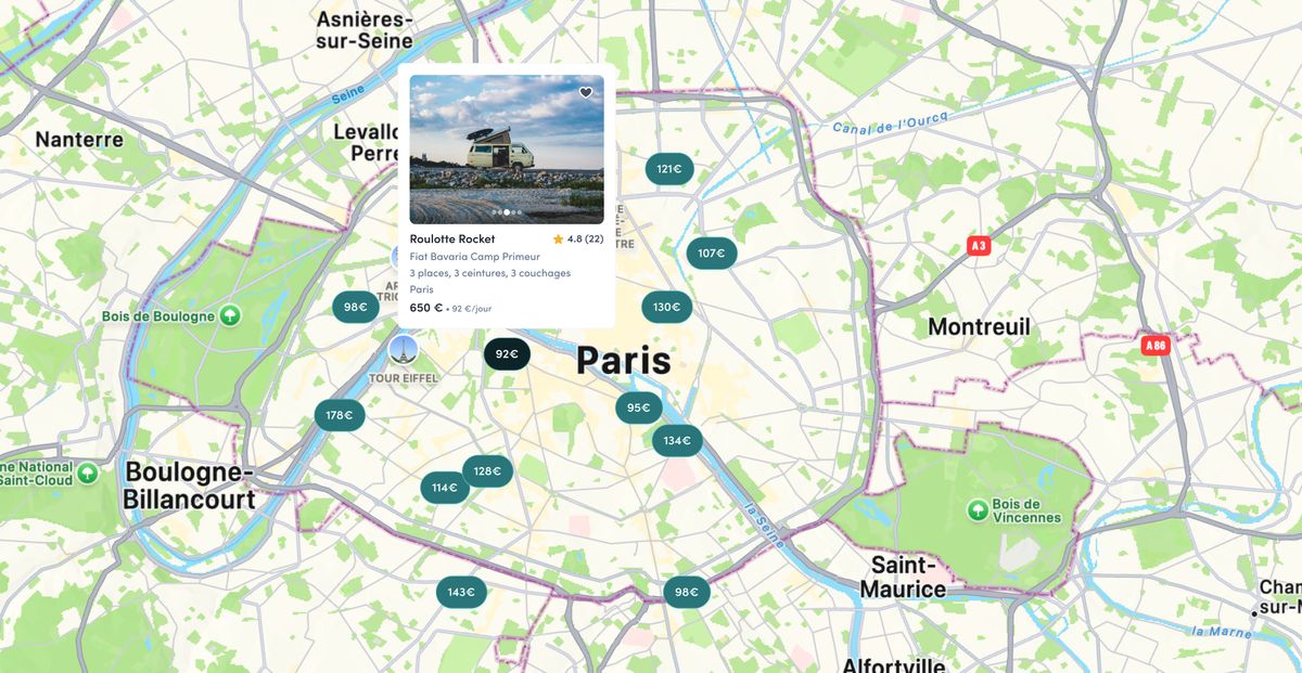 Carte des locations de camping-car en France